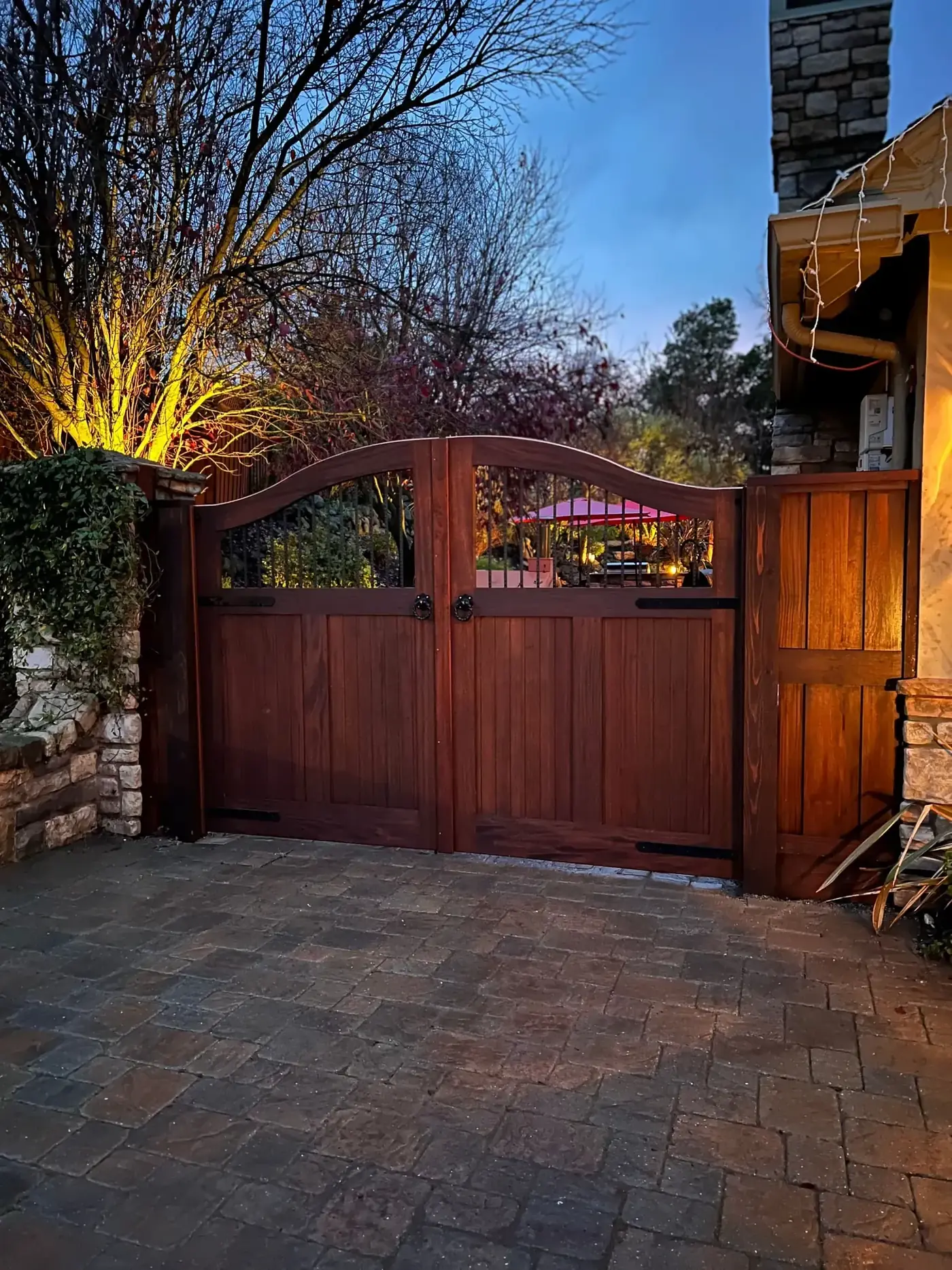 Sapele hardwood gate detail